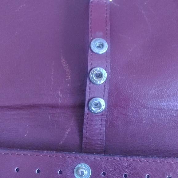 Les Must De Cartier Bordeaux leather suede gold cc monogram vintage bag purse - Picture 7 of 13